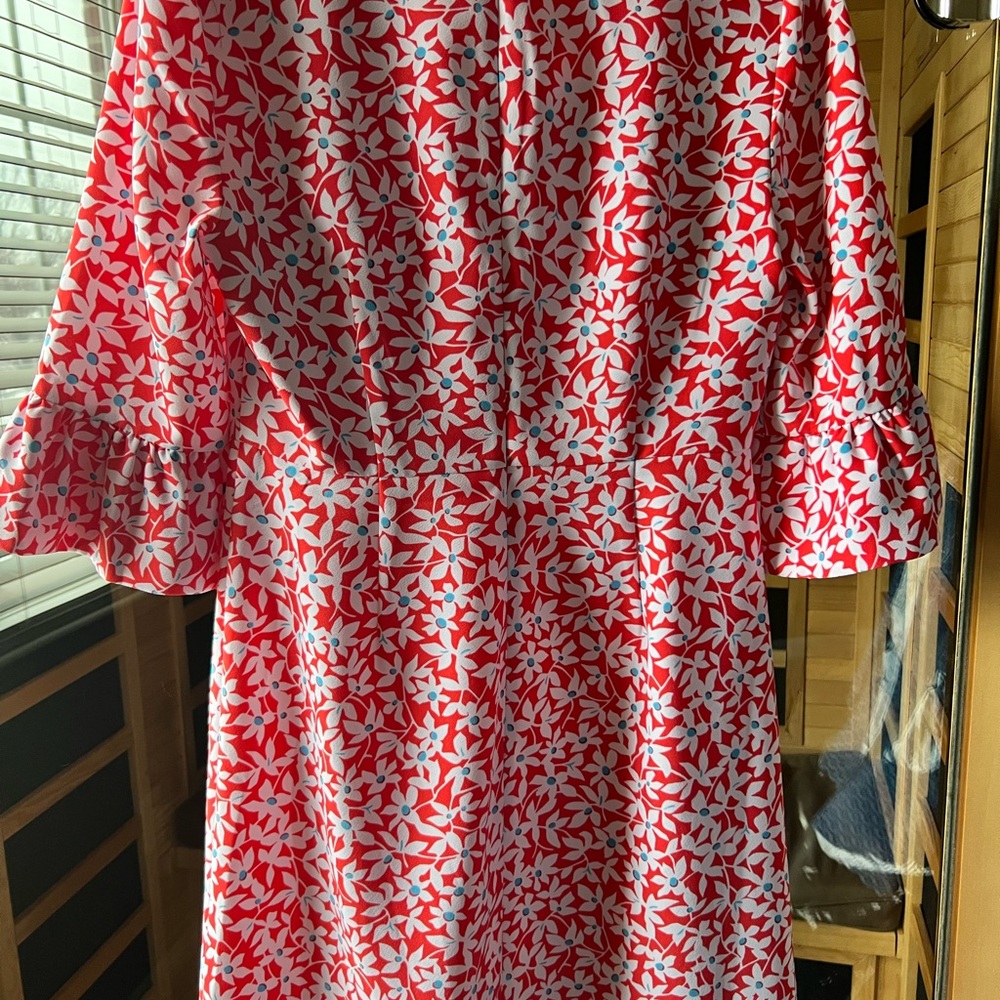 Draper James Floral Red and White Women's Dress